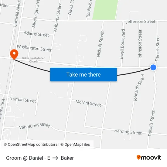 Groom @ Daniel - E to Baker map