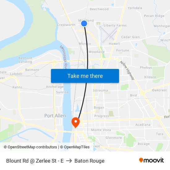 Blount Rd @ Zerlee St - E to Baton Rouge map