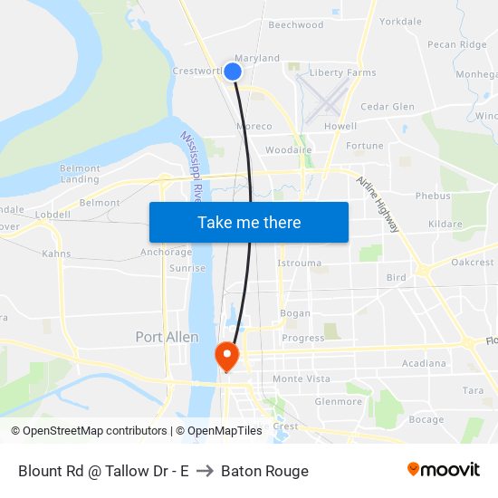 Blount Rd @ Tallow Dr - E to Baton Rouge map