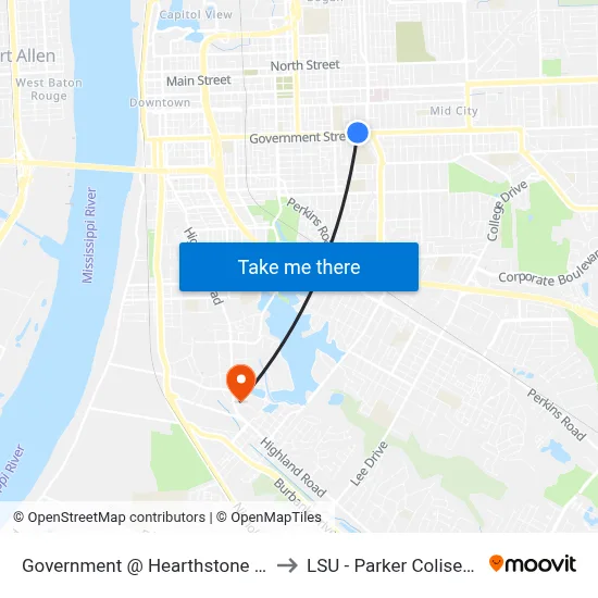 Government @ Hearthstone - W to LSU - Parker Coliseum map
