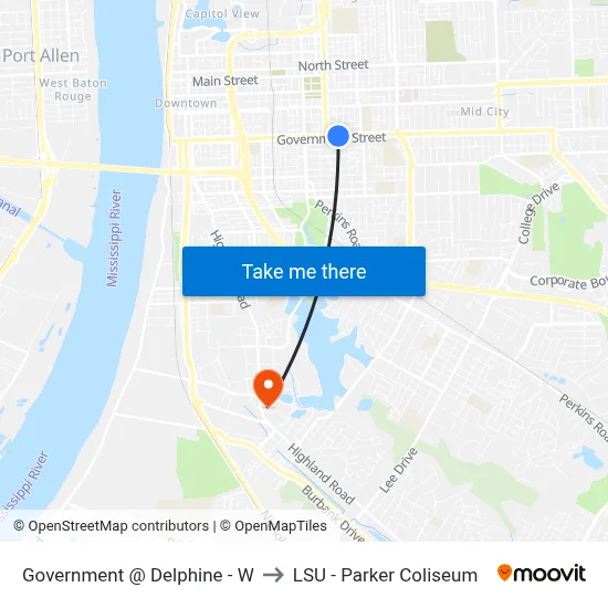 Government @ Delphine - W to LSU - Parker Coliseum map