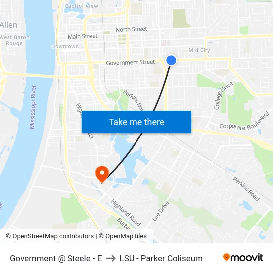 Government @ Steele - E to LSU - Parker Coliseum map