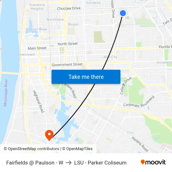 Fairfields @ Paulson - W to LSU - Parker Coliseum map