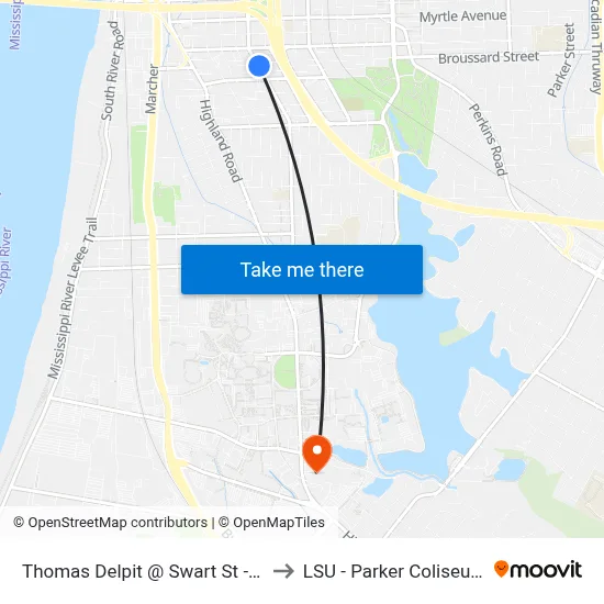 Thomas Delpit @ Swart St - N to LSU - Parker Coliseum map