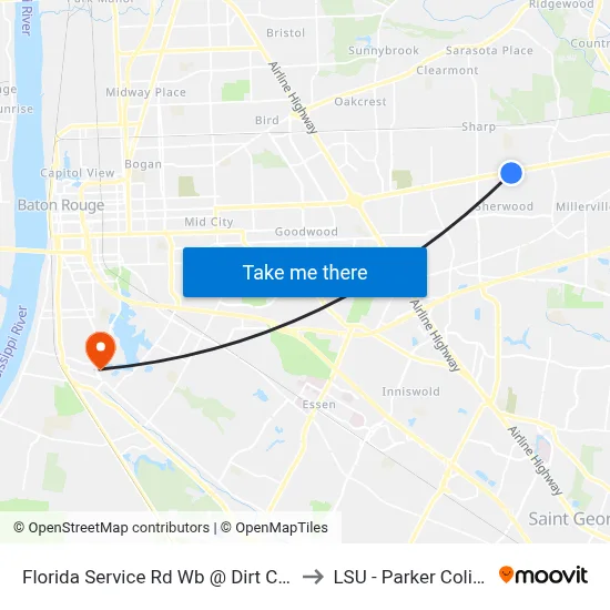 Florida Service Rd Wb @ Dirt Cheap - E to LSU - Parker Coliseum map