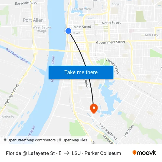 Florida @ Lafayette St - E to LSU - Parker Coliseum map