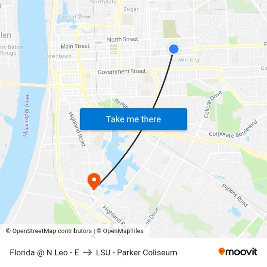 Florida @ N Leo - E to LSU - Parker Coliseum map