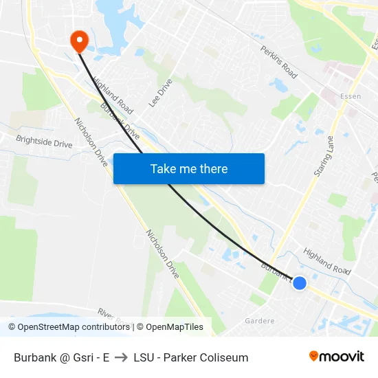 Burbank @ Gsri - E to LSU - Parker Coliseum map