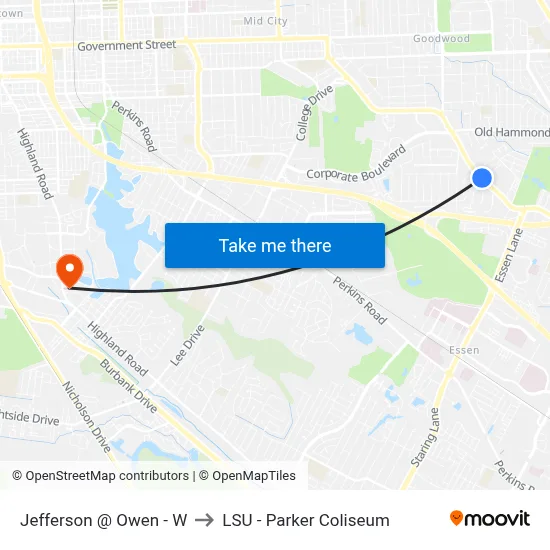 Jefferson @ Owen - W to LSU - Parker Coliseum map