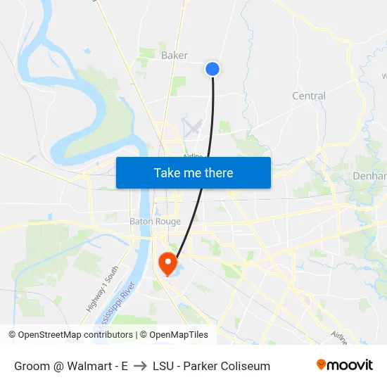 Groom @ Walmart - E to LSU - Parker Coliseum map