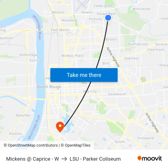 Mickens @ Caprice - W to LSU - Parker Coliseum map