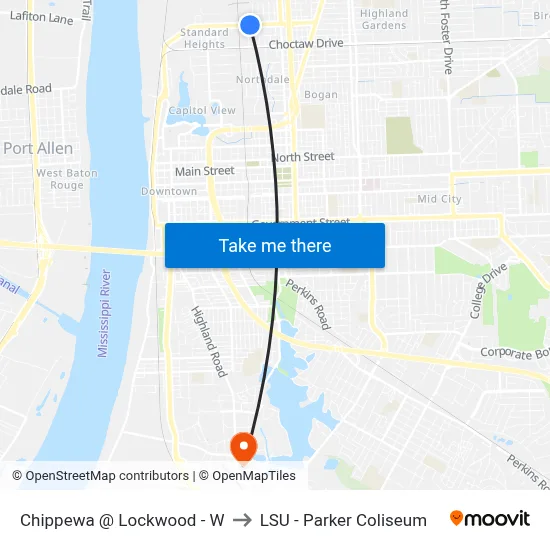 Chippewa @ Lockwood - W to LSU - Parker Coliseum map