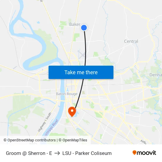 Groom @ Sherron - E to LSU - Parker Coliseum map