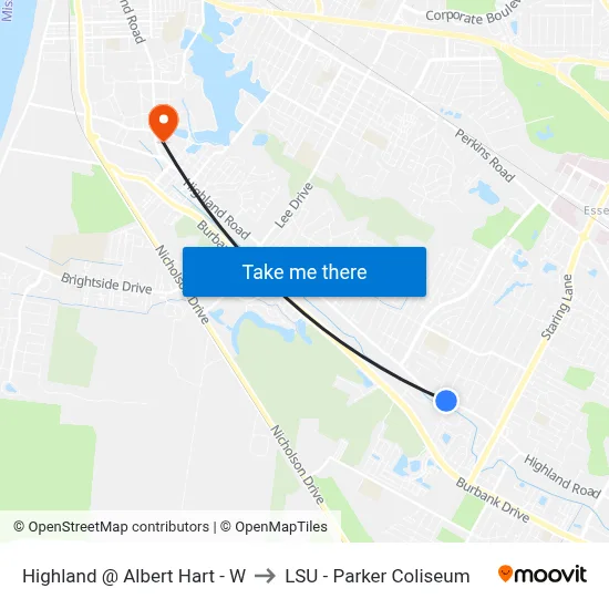 Highland @ Albert Hart - W to LSU - Parker Coliseum map