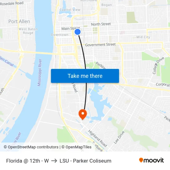 Florida @ 12th - W to LSU - Parker Coliseum map