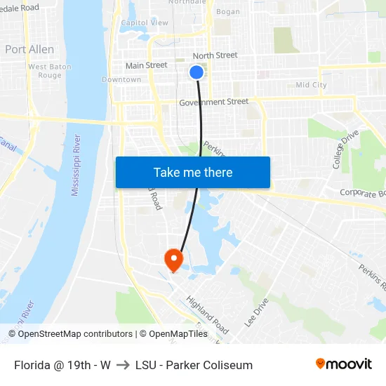 Florida @ 19th - W to LSU - Parker Coliseum map