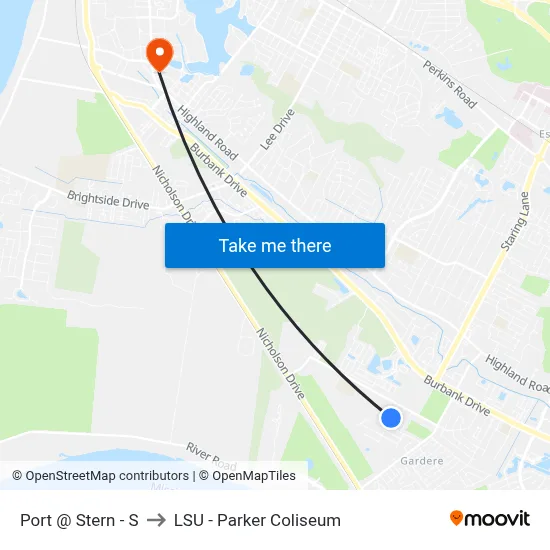 Port @ Stern - S to LSU - Parker Coliseum map