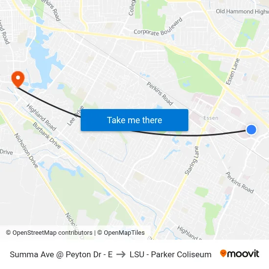 Summa Ave @ Peyton Dr - E to LSU - Parker Coliseum map