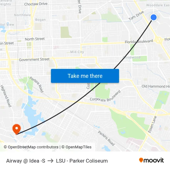 Airway @ Idea -S to LSU - Parker Coliseum map