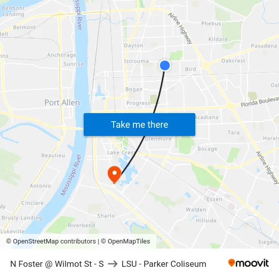 N Foster @ Wilmot St - S to LSU - Parker Coliseum map