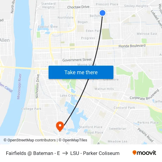 Fairfields @ Bateman - E to LSU - Parker Coliseum map