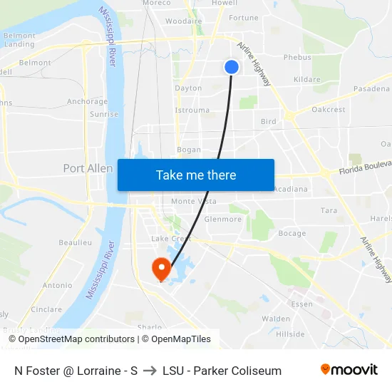N Foster @ Lorraine - S to LSU - Parker Coliseum map