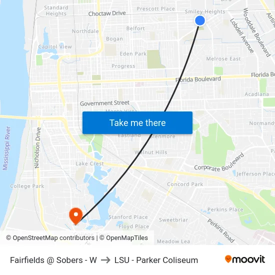 Fairfields @ Sobers - W to LSU - Parker Coliseum map