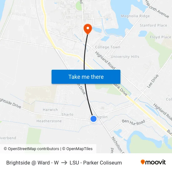 Brightside @ Ward - W to LSU - Parker Coliseum map