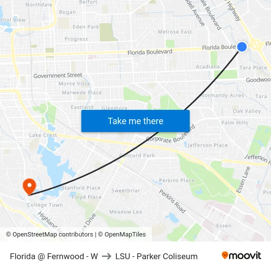 Florida @ Fernwood - W to LSU - Parker Coliseum map