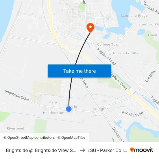 Brightside @ Brightside View Shelter - E to LSU - Parker Coliseum map