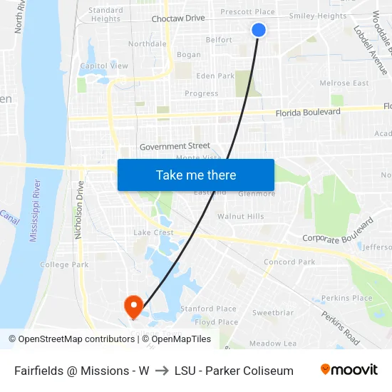 Fairfields @ Missions - W to LSU - Parker Coliseum map