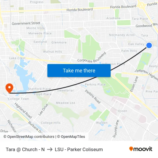 Tara @ Church - N to LSU - Parker Coliseum map