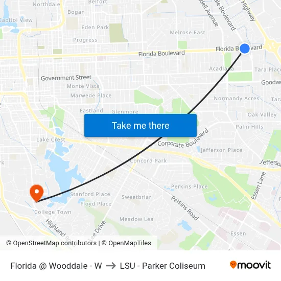 Florida @ Wooddale - W to LSU - Parker Coliseum map