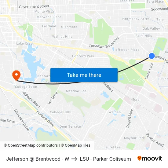 Jefferson @ Brentwood - W to LSU - Parker Coliseum map