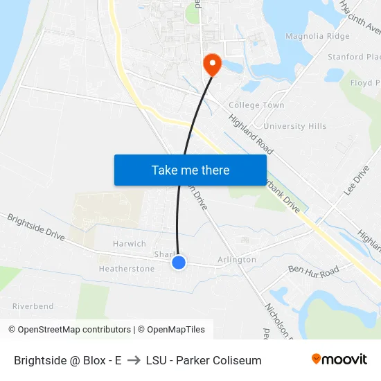 Brightside @ Blox - E to LSU - Parker Coliseum map