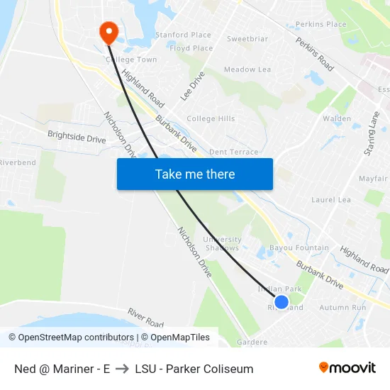 Ned @ Mariner - E to LSU - Parker Coliseum map
