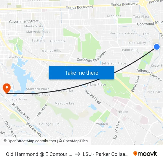 Old Hammond @ E Contour - E to LSU - Parker Coliseum map