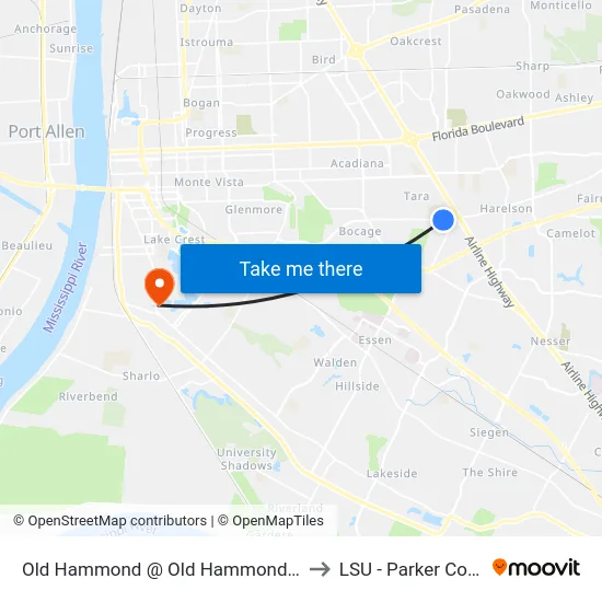 Old Hammond @ Old Hammond Square - E to LSU - Parker Coliseum map