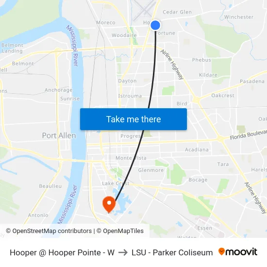 Hooper @ Hooper Pointe - W to LSU - Parker Coliseum map
