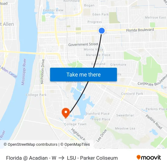 Florida @ Acadian - W to LSU - Parker Coliseum map