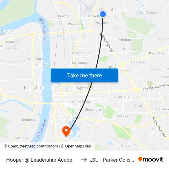 Hooper @ Leadership Academy - E to LSU - Parker Coliseum map
