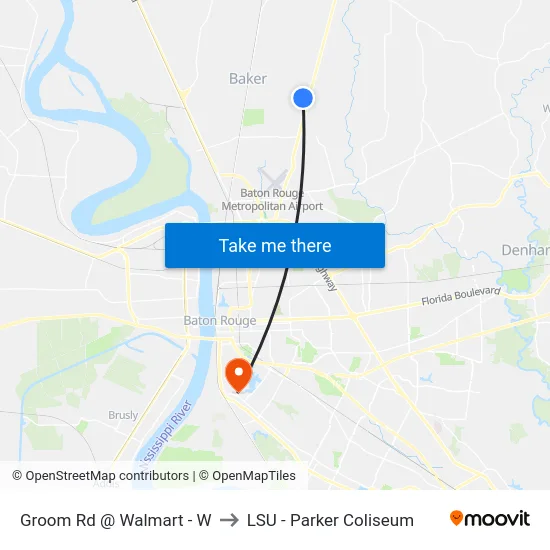Groom Rd @ Walmart - W to LSU - Parker Coliseum map