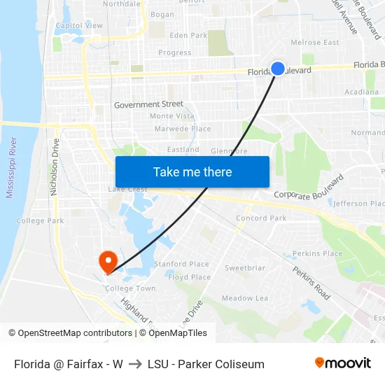 Florida @ Fairfax - W to LSU - Parker Coliseum map
