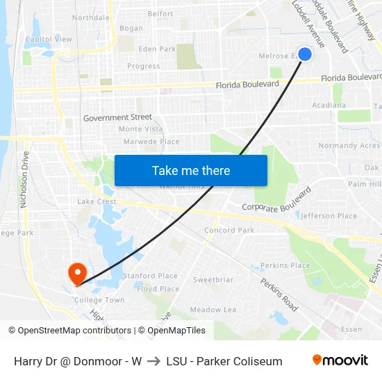 Harry Dr @ Donmoor - W to LSU - Parker Coliseum map