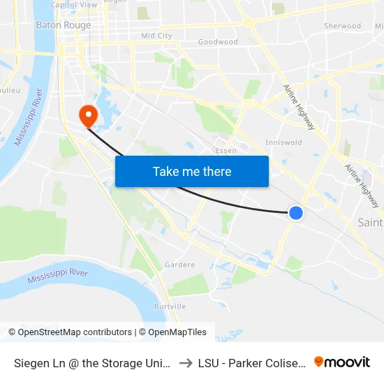 Siegen Ln @ the Storage Unit - S to LSU - Parker Coliseum map