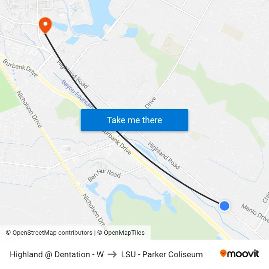 Highland @ Dentation - W to LSU - Parker Coliseum map