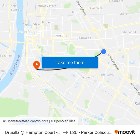 Drusilla @ Hampton Court - S to LSU - Parker Coliseum map