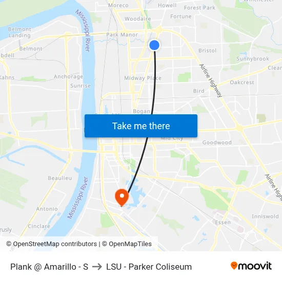 Plank @ Amarillo - S to LSU - Parker Coliseum map