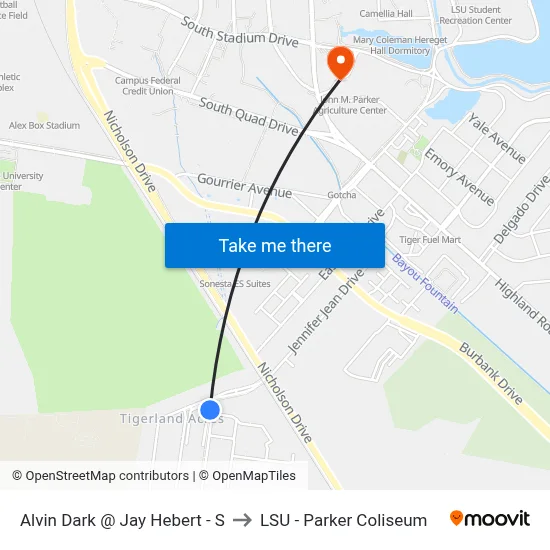 Alvin Dark @ Jay Hebert - S to LSU - Parker Coliseum map