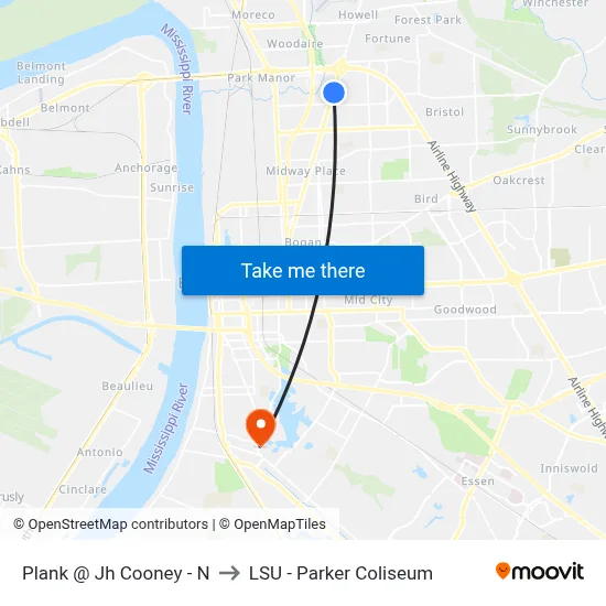 Plank @ Jh Cooney - N to LSU - Parker Coliseum map